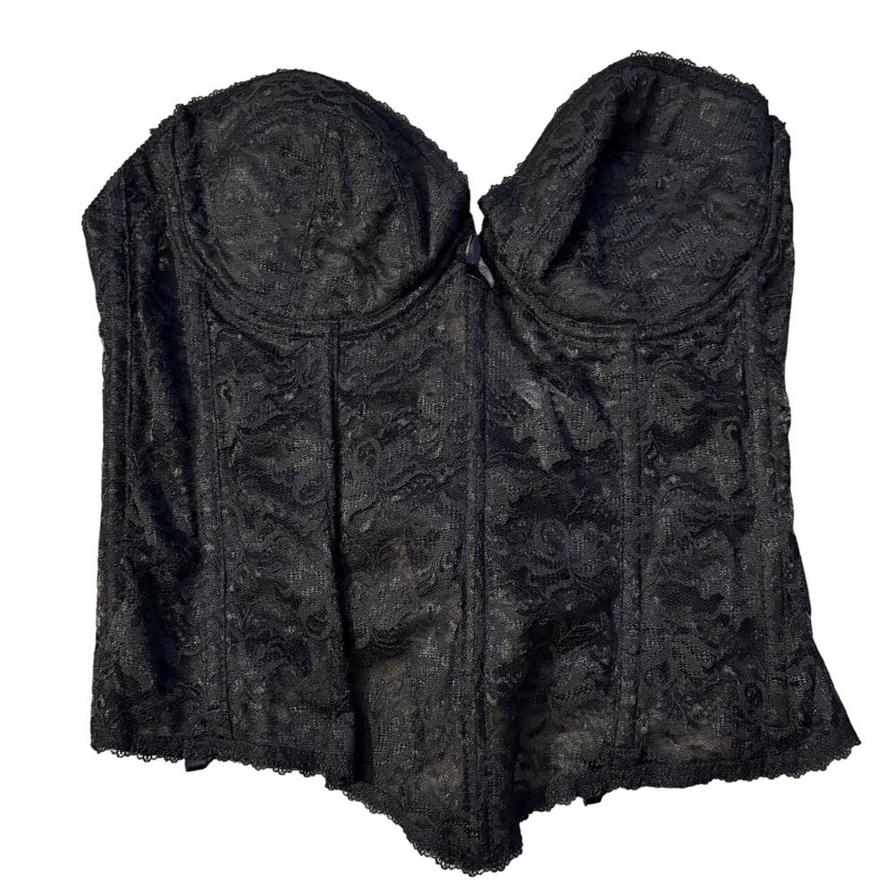 BlackLess by Smoothie Bustier Corset 38C Adjustable Fit Womens Intimate Apparel